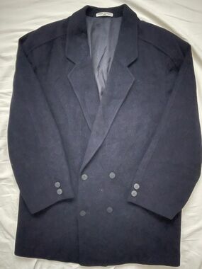 Pierre Balmain Paris Black Wool Double Breasted Coat